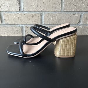 A New Day Women's Miley Heels Strapy  Black Size 7 3" Heel